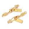 Brass Micro Pave Clear Cubic Zirconia Ends with Chain KK-K364-49G-2
