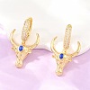 Brass Micro Pave Cubic Zirconia Dangle Hoop Earrings EJEW-G471-46G-3