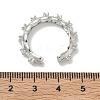 Brass Micro Pave Cubic Zirconia Cuff Open Rings RJEW-C163-12P-5