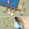 Alloy Enamel Ice Cream/Cake/Bubble Tea Pendant Locking Stitch Markers HJEW-PH01887-5