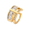 Rack Plating Brass Micro Pave Clear Cubic Zirconia Cuff Earrings for Women EJEW-C125-24B-G-4