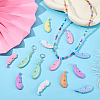 32Pcs 8 Colors Electroplated Plastic Pendants DIY-PH0031-90-2
