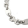 Non-Tarnish 304 Stainless Steel Dumbbell & Oval Link Chains Bracelets for Men & Women BJEW-D042-11P-2