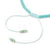 Natural Flower Amazonite & Seed Glass Beaded Braided Bead Bracelets BJEW-JB12605-02-4