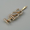 Word MISS Alloy Rhinestone Hair Bobby Pins FIND-WH0152-34D-KCG-1