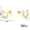 Delicate Cartoon Daily Commute Brass Pave Clear Cubic Zirconia Ear Plugs Gauges HK9151-4-1