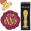Brass Wax Seal Stamps with Rosewood Handle AJEW-WH0412-0256-1