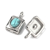 Natural & Synthetic Mixed Gemstone Rectangle with Oval Charms STAS-L022-516P-M-3