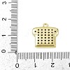 Brass Micro Pave Clear Cubic Zirconia Charms LS-KK-L238-18G-3