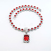 Alloy Rhinestone Rectangle Pendant Tennis Necklaces FS-WGF7BCB-04-1