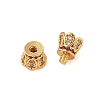 Rack Plating Brass Micro Pave Clear Cubic Zirconia Screw Clasps KK-S384-24G-01-2