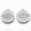 Brass Micro Pave Clear Cubic Zirconia Pendants KK-S356-037P-NF-1