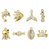 8Pcs 8 Styles Ocean Theme 304 Stainless Steel Charms STAS-CJ0003-52-1
