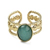 Oval Natural Amazonite Finger Rings RJEW-N046-06E-G-1