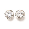 Brass Micro Pave Clear Cubic Zirconia Buttons KK-M312-24P-1