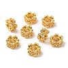 Brass Micro Pave Cubic Zirconia European Beads KK-I705-19G-3