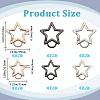 6Pcs 6 Styles Zinc Alloy Spring Gate Rings FIND-GF0007-55-2