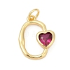 Brass Pave Cubic Zirconia Pendants KK-U062-46G-02-1