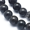 Natural Tourmalinated Quartz/Black Rutilated Quartz  Beads Strands G-D0003-C23-8MM-3