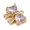 Brass Micro Pave Cubic Zirconia Charms KK-U037-18G-02-2