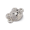Brass Micro Pave Cubic Zirconia Connector Charms KK-m240-21G-4