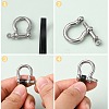 304 Stainless Steel Screw D-Ring Anchor Shackle Clasps STAS-O114-096A-AS-3