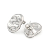 Non-Tarnish Oval 304 Stainless Steel Ear Studs EJEW-L290-014P-2