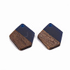 Transparent Resin & Walnut Wood Pendants RESI-S384-003A-A04-2