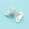 Rack Plating Brass Micro Pave Clear Cubic Zirconia Connector Charms KK-F864-06S-3