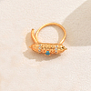 Elegant Vintage Column Brass Pave Cubic Zirconia Rings for Women CE7932-2-1