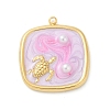 Ocean Theme 304 Stainless Steel Enamel Pendants STAS-Q352-03G-A-1
