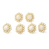 Ion Plating(IP) Natural Moonstone Hexagon Stud Earrings with Plastic Pearl Beaded EJEW-E287-01G-02-2