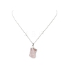 Natural Rose Quartz Geometry Pendant Necklace NJEW-JN04239-04-3