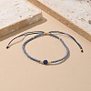 Adjustable Natural Lapis Lazuli Braided Bead Bracelets BJEW-F391-A10-7