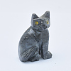 Natural Shoushan Stone/Larderite Kitten Carving Craft Decorations DJEW-D037-19-2