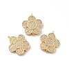 Brass Micro Pave Cubic Zirconia Connector Charms KK-B059-03G-4