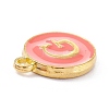 Golden Plated Alloy Enamel Charms X-ENAM-Q437-11G-2