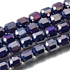 Electroplate Transparent Column Glass Beads Strands EGLA-A043-02-AB07-1