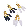 2Pairs 2 Colors Feather Chandelier Earrings EJEW-TA0001-81A-2