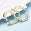 Unisex Chip Natural New Jade Beaded Stretch Bracelets BJEW-S143-50-6