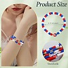 10Pcs Independence Day Theme Handmade Polymer Clay Beads Stretch Bracelets BJEW-SW01605-2