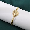 Brass Micro Pave Clear Cubic Zirconia Link Bracelets LS-BJEW-Z082-03G-03-3