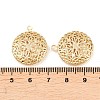 Flat Round Brass Hollow Locket Pendants KK-K414-11B-G-3