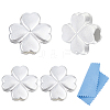 4Pcs Saint Patrick's Day 925 Sterling Silver Textured Beads STER-DC0002-06-1
