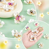 AHADERMAKER 24Pcs 6 Style ABS Plastic Imitation Pearl with Glass Rhinestone Beads KY-GA0001-30-3