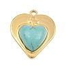 Bohemian Style 304 Stainless Steel with Synthetic Turquoise Pendants STAS-G381-02G-03-1