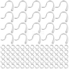 200Pcs 304 Stainless Steel Stud Earring Hooks and 200Pcs Jump Rings STAS-UN0034-93-1