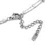 304 Stainless Steel & Plastic Imitation Pearl Double Layer Bowknot Pendant Necklaces NJEW-I129-03P-3