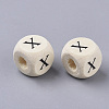 Printed Natural Wood Beads WOOD-T026-001X-2