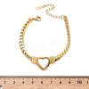 304 Stainless Steel Heart Link Bracelets BJEW-F544-01G-3